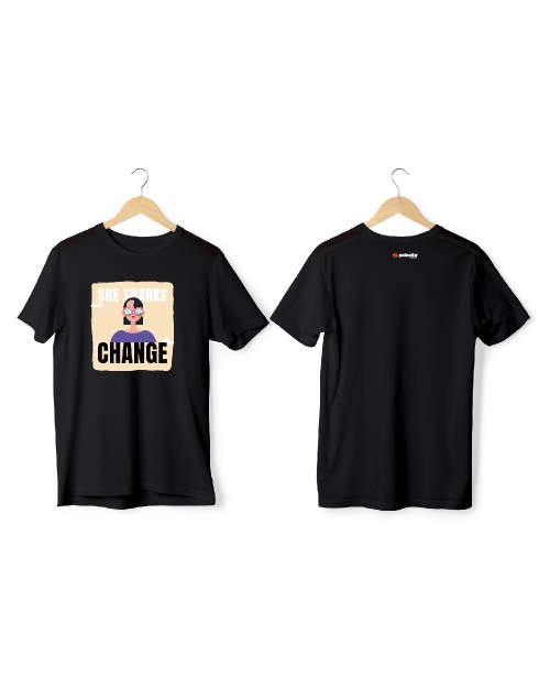 Greys & Blues Grace Pima Round Neck T-Shirt-Black